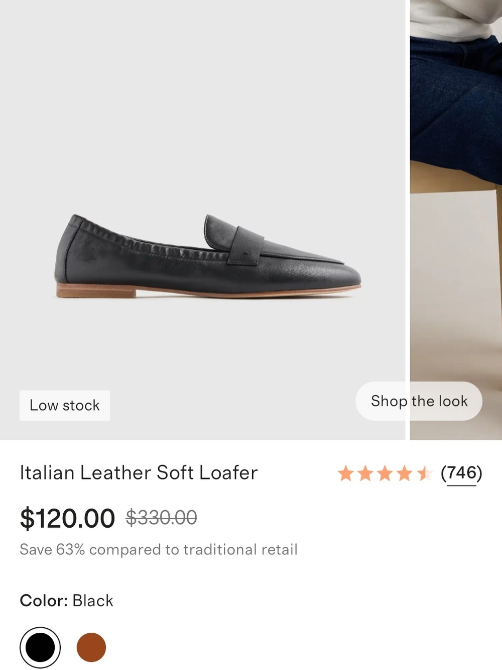 Quince Italian Leather Soft Loafer Black